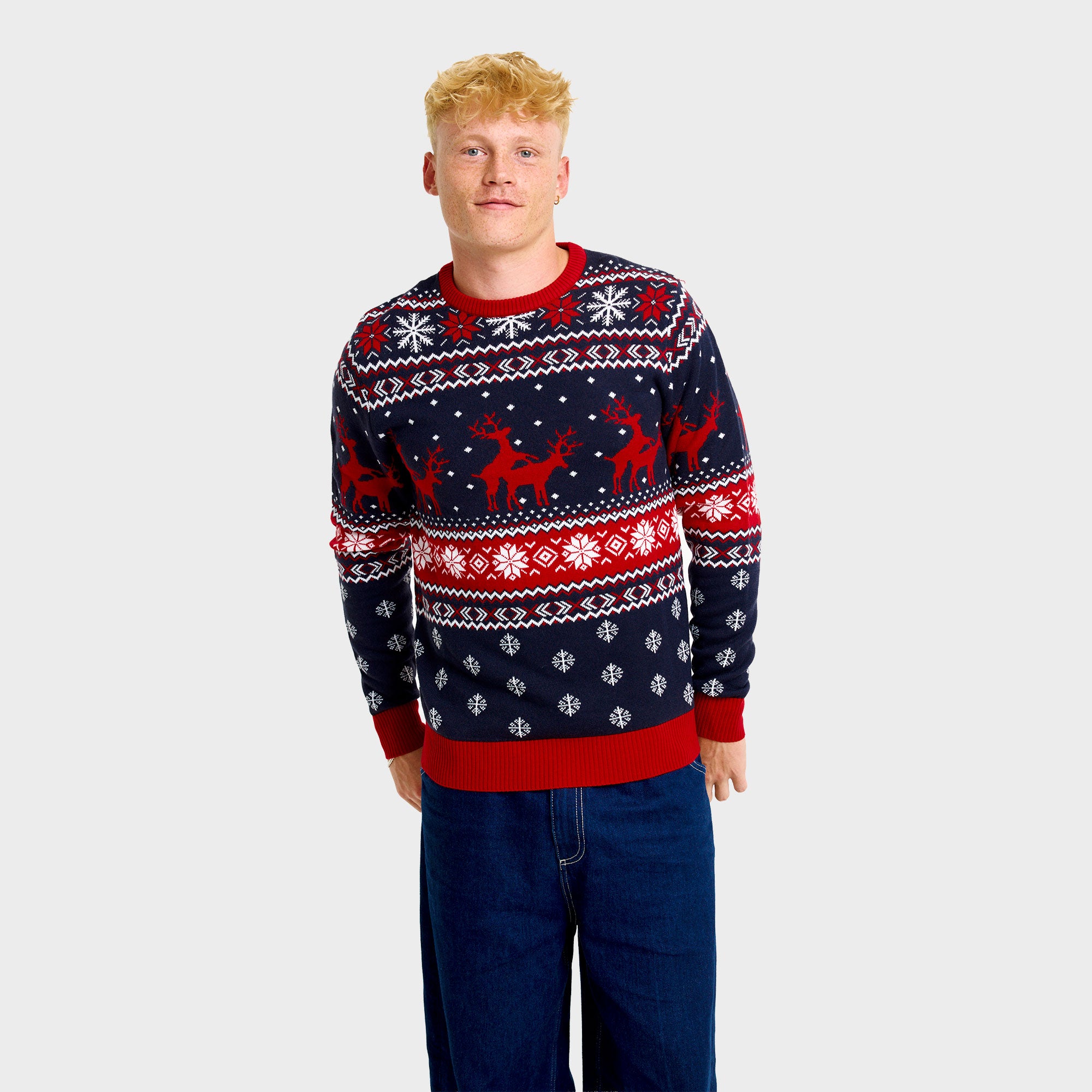Det kække rensdyr julesweater - Herre